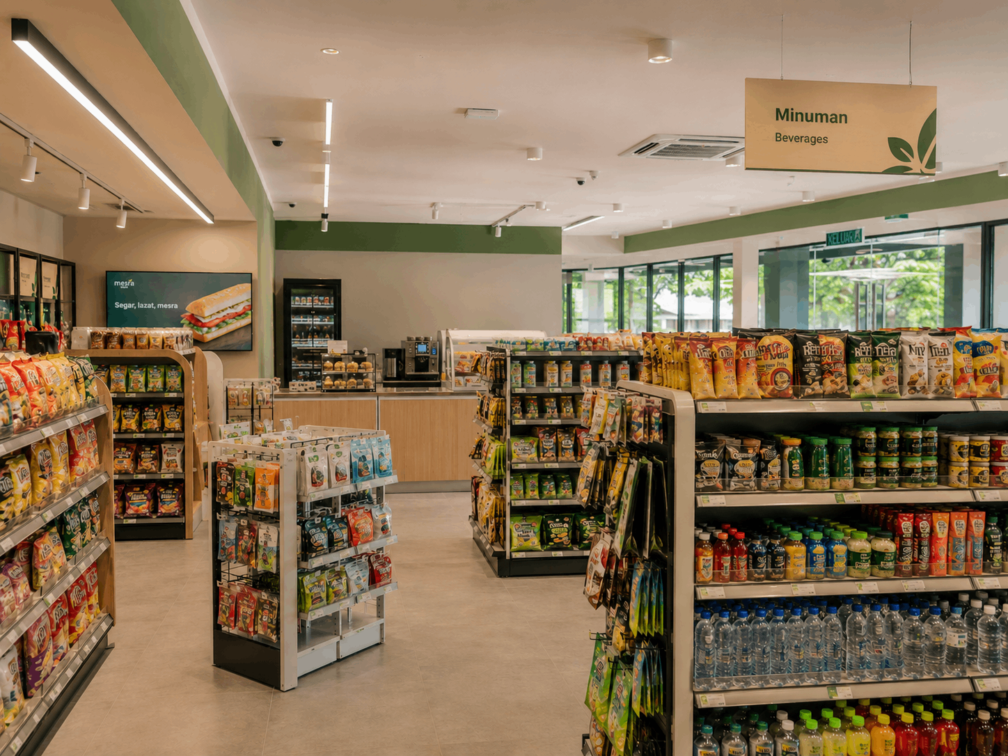 Modern convenience store interior