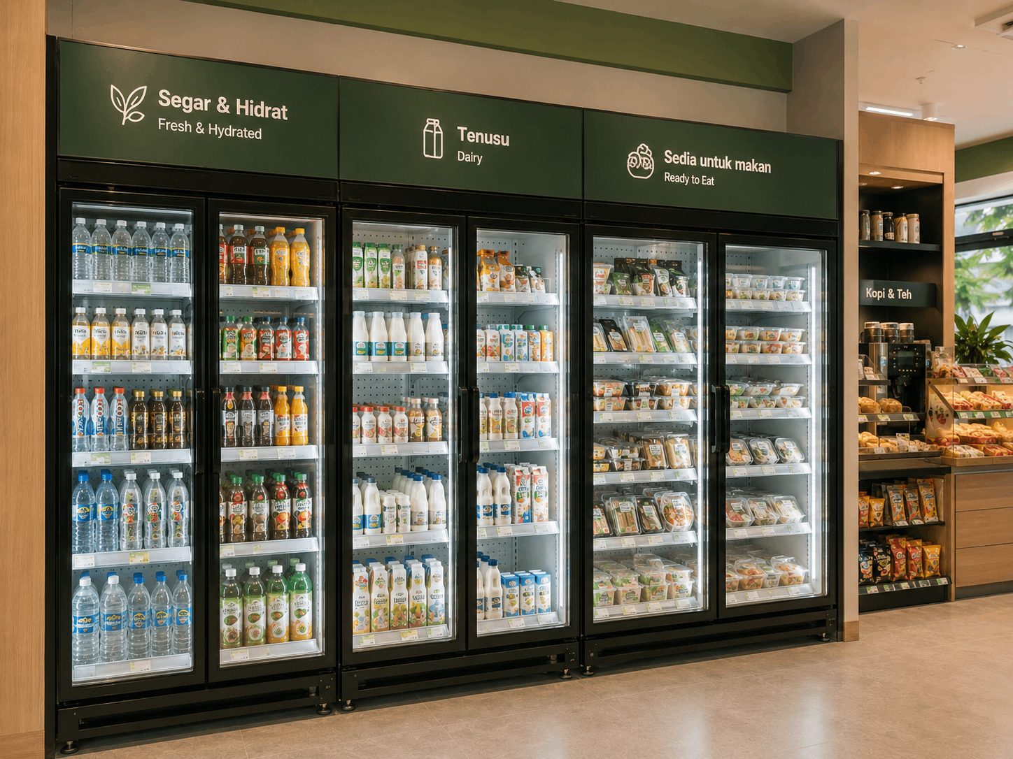 Drinks and beverage section